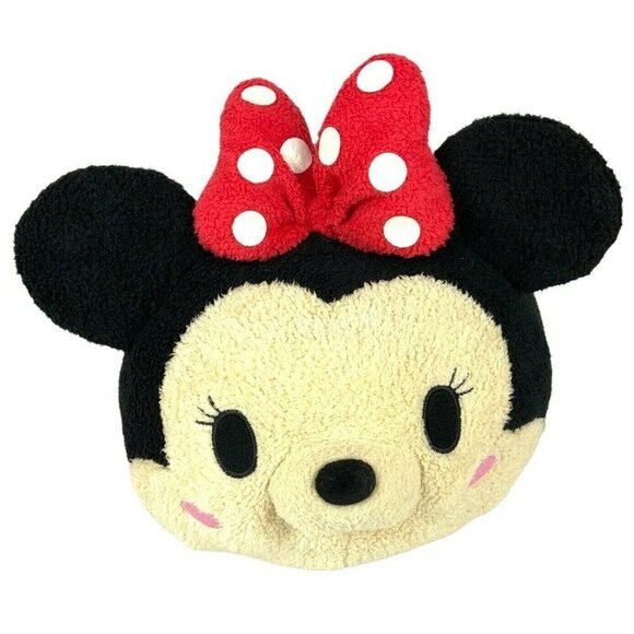 Disney Store Minnie Mouse Tsum Tsum Plush 12 inch Red Black Soft Cuddly Doll - Picture 2 of 8